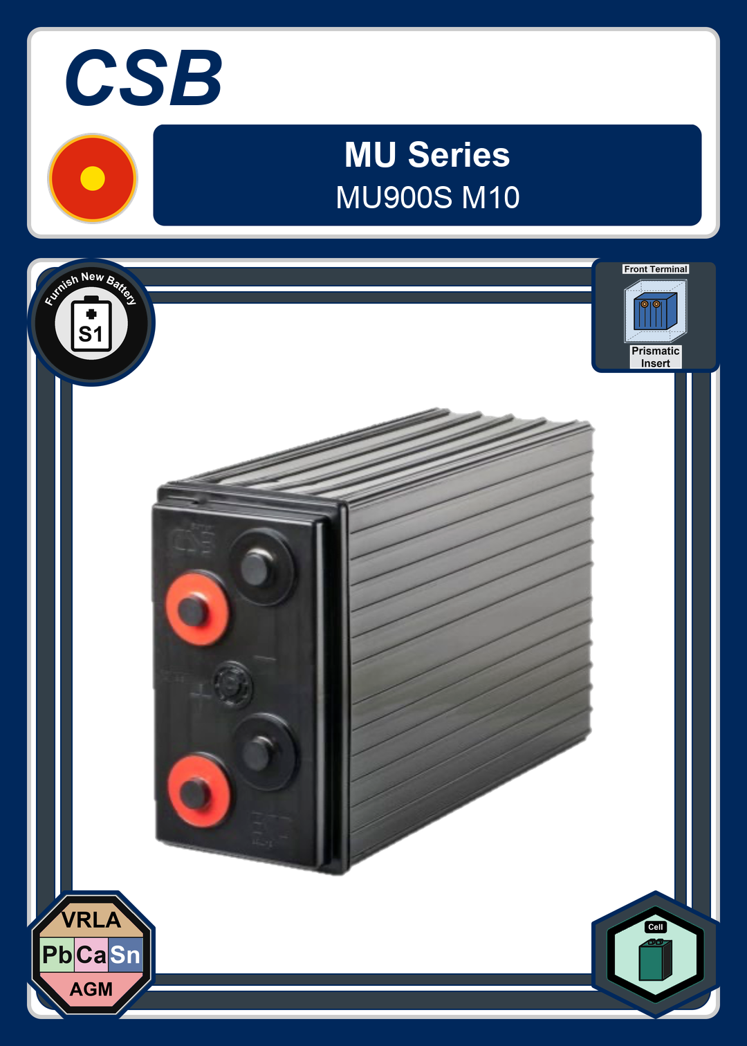 Furnish New Battery CSB MU Series MU900S M10