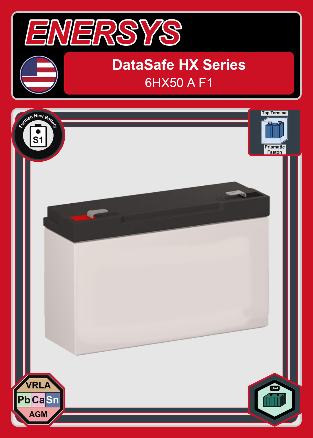 Furnish New Battery Enersys Data Safe HX 6HX50 A F1
