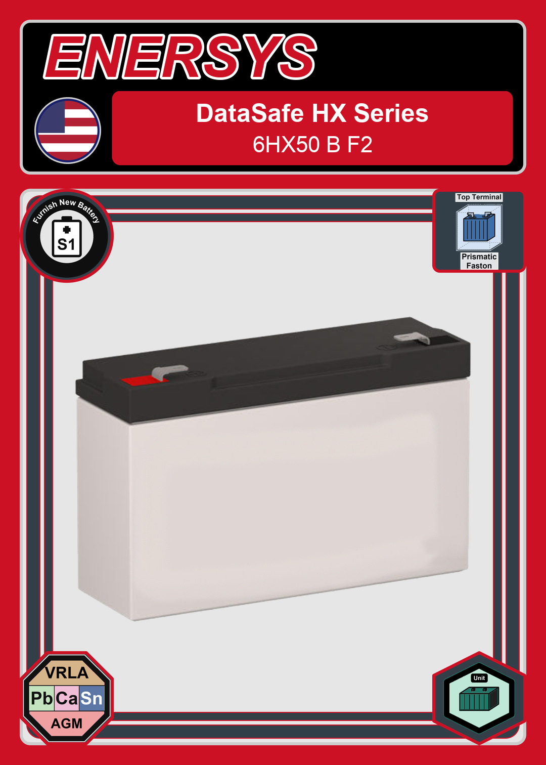 Furnish New Battery Enersys Data Safe HX 6HX50 B F2