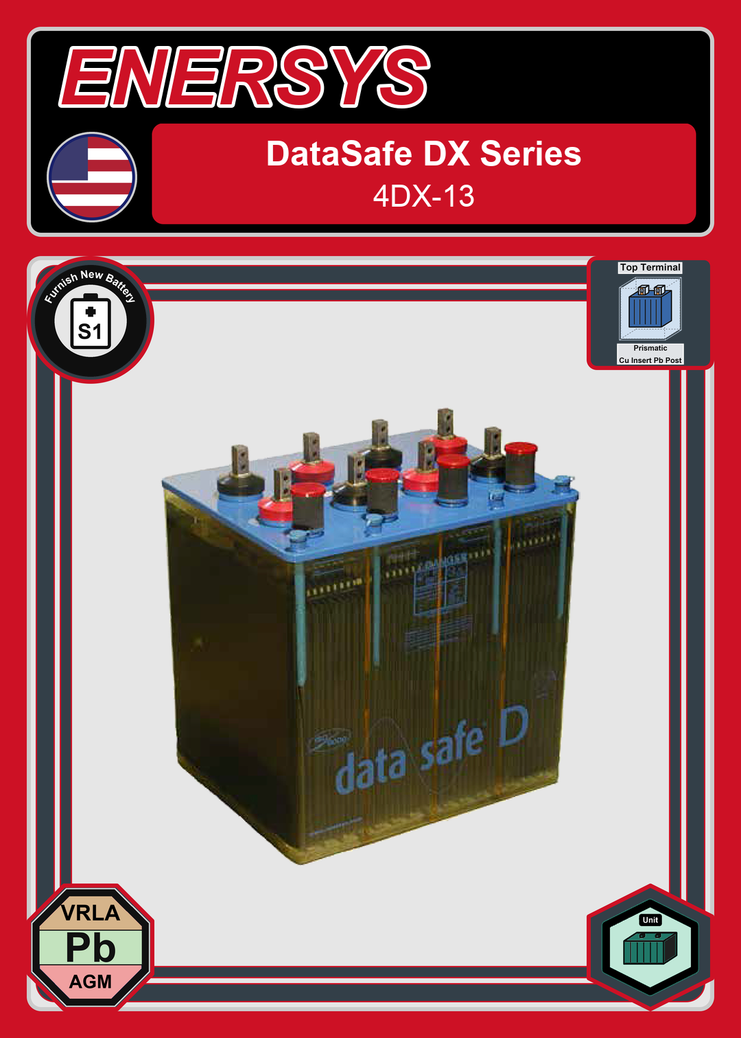 Furnish New Battery Enersys Data Safe DX 4DX 13 0 188