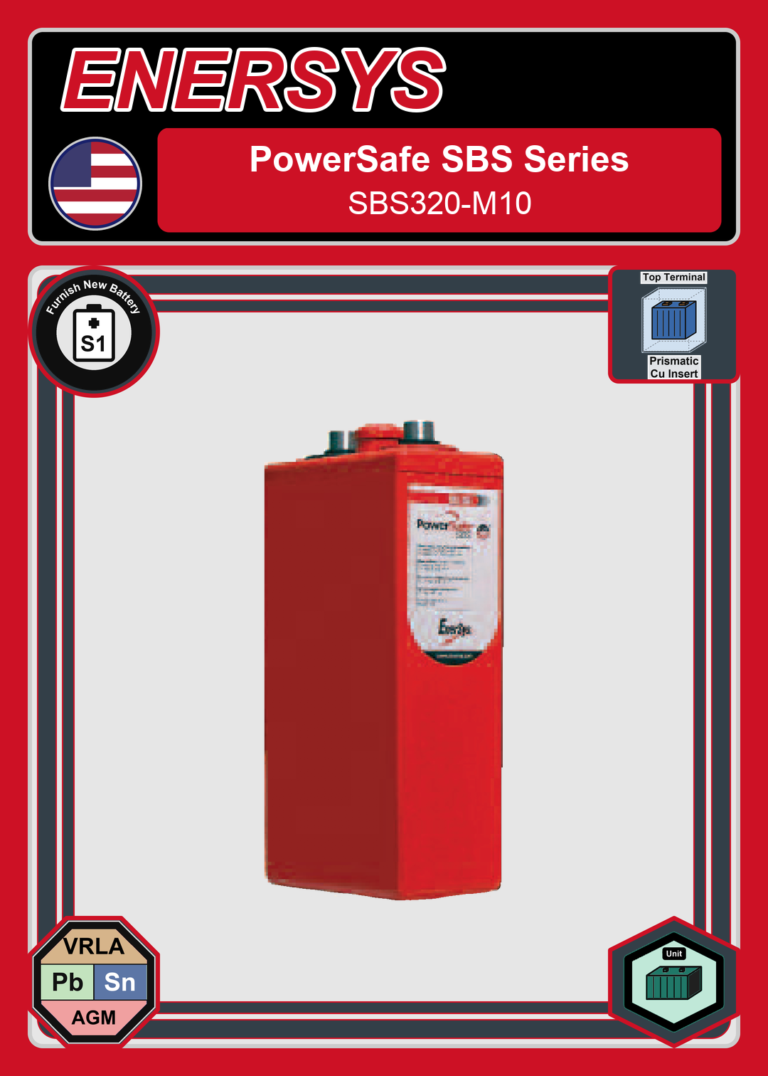Furnish New Battery Enersys PowerSafe SBS Series SBS320 M10