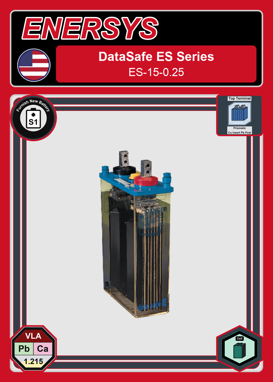 Furnish New Battery Enersys DataSafe ES Series ES 15 0 25