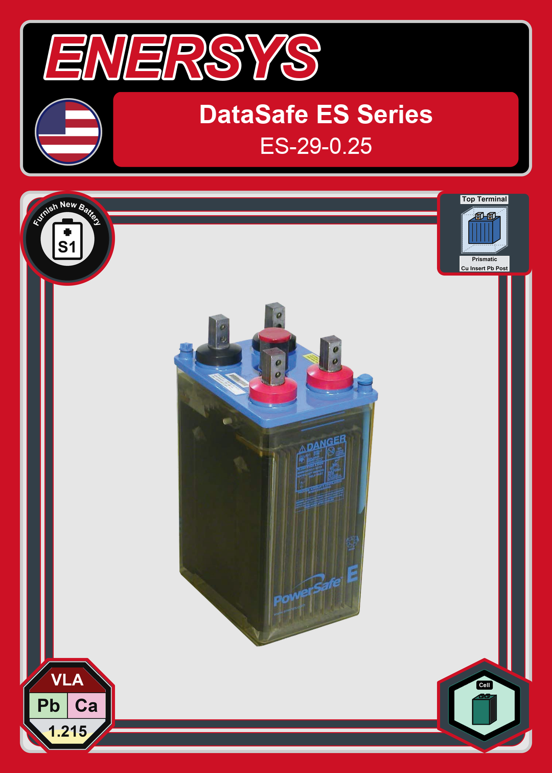 Furnish New Battery Enersys DataSafe ES Series ES 29 0 25