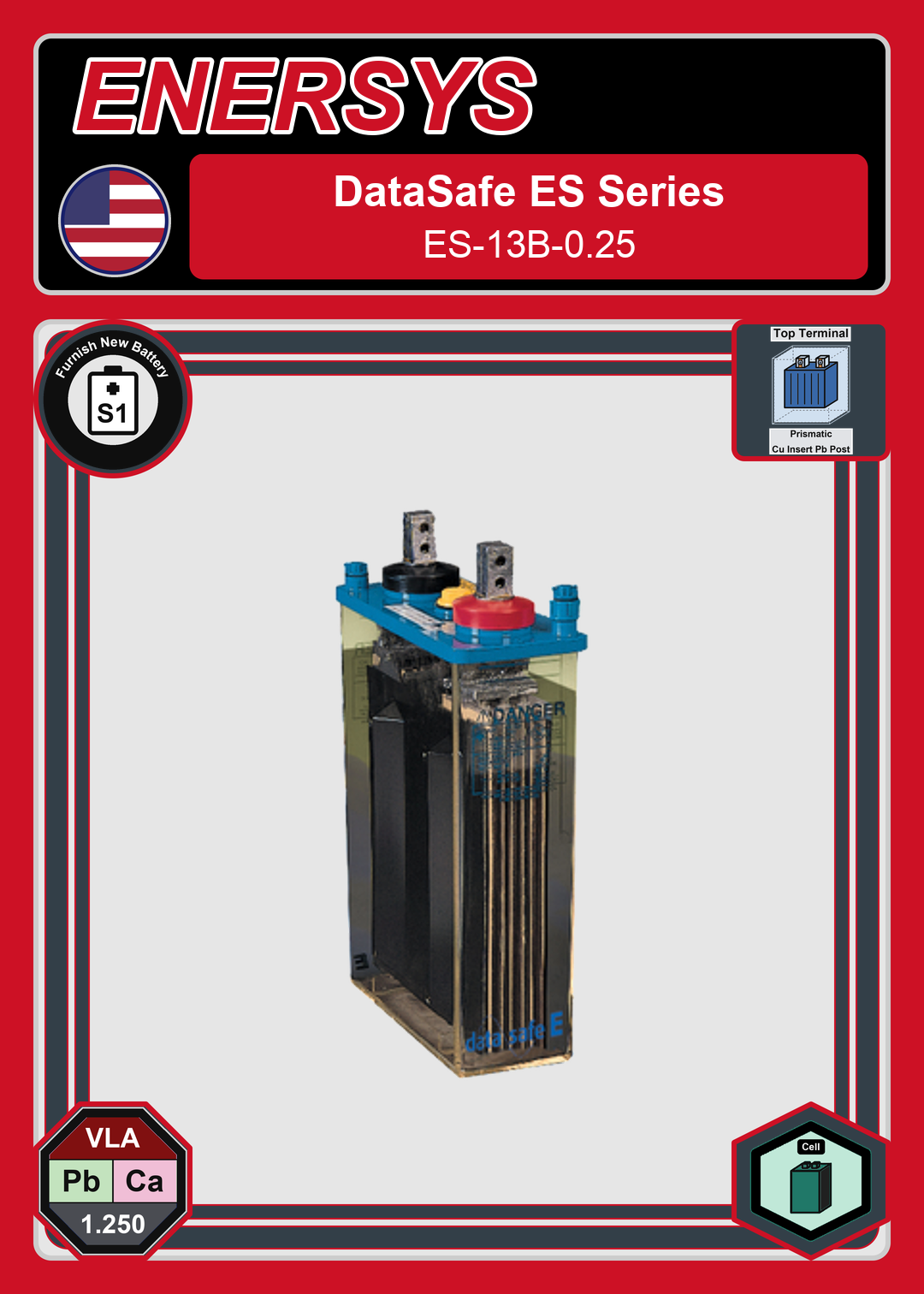 Furnish New Battery Enersys DataSafe ES Series ES 13B 0 25