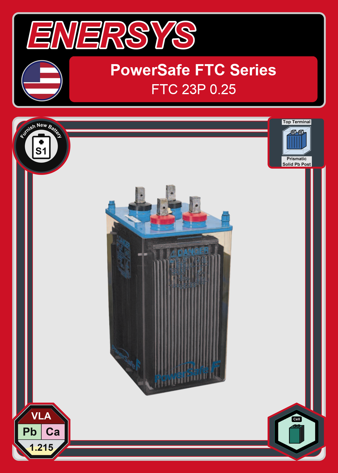 Furnish New Battery Enersys PowerSafe FTC 23P 0 25