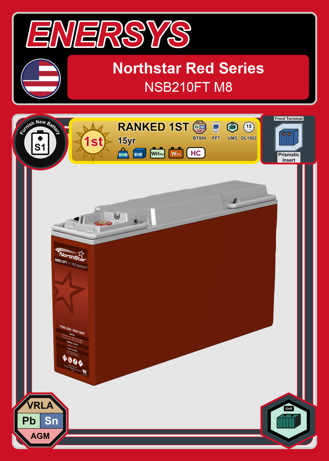 Furnish New Battery Northstar Red Series NSB210FT M8