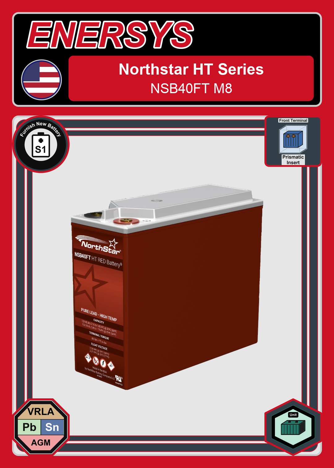 Furnish New Battery Northstar HT Red Series NSB40FT M8