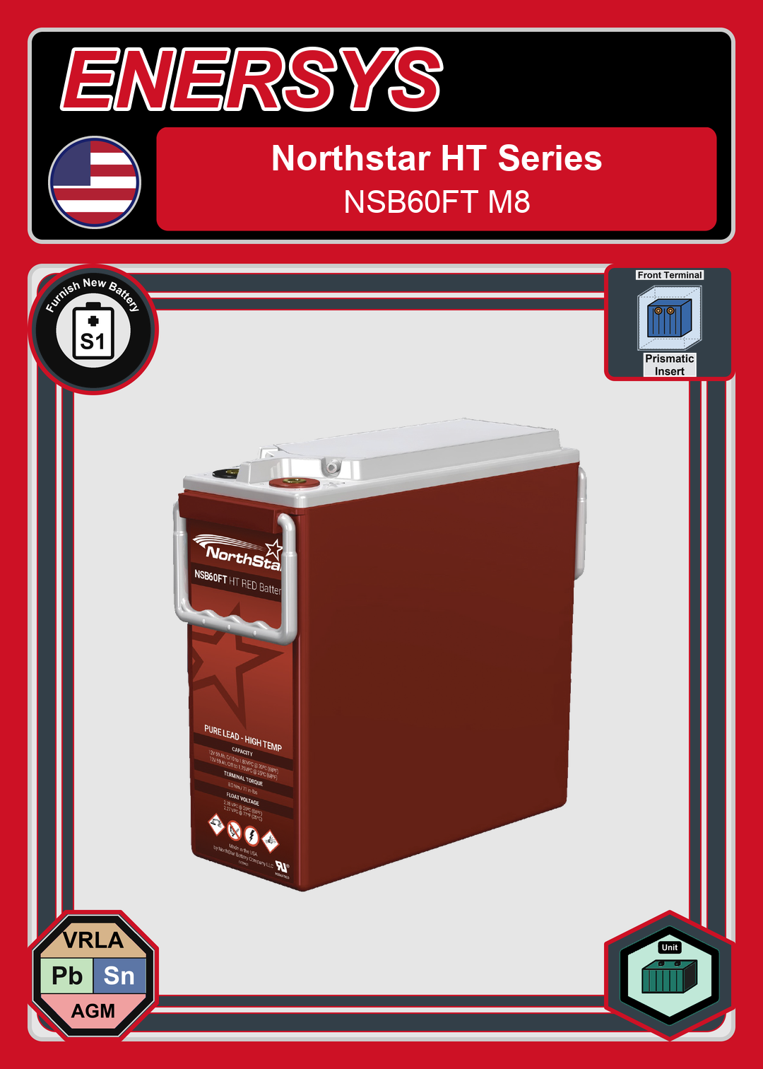 Furnish New Battery Northstar HT Red Series NSB60FT M8