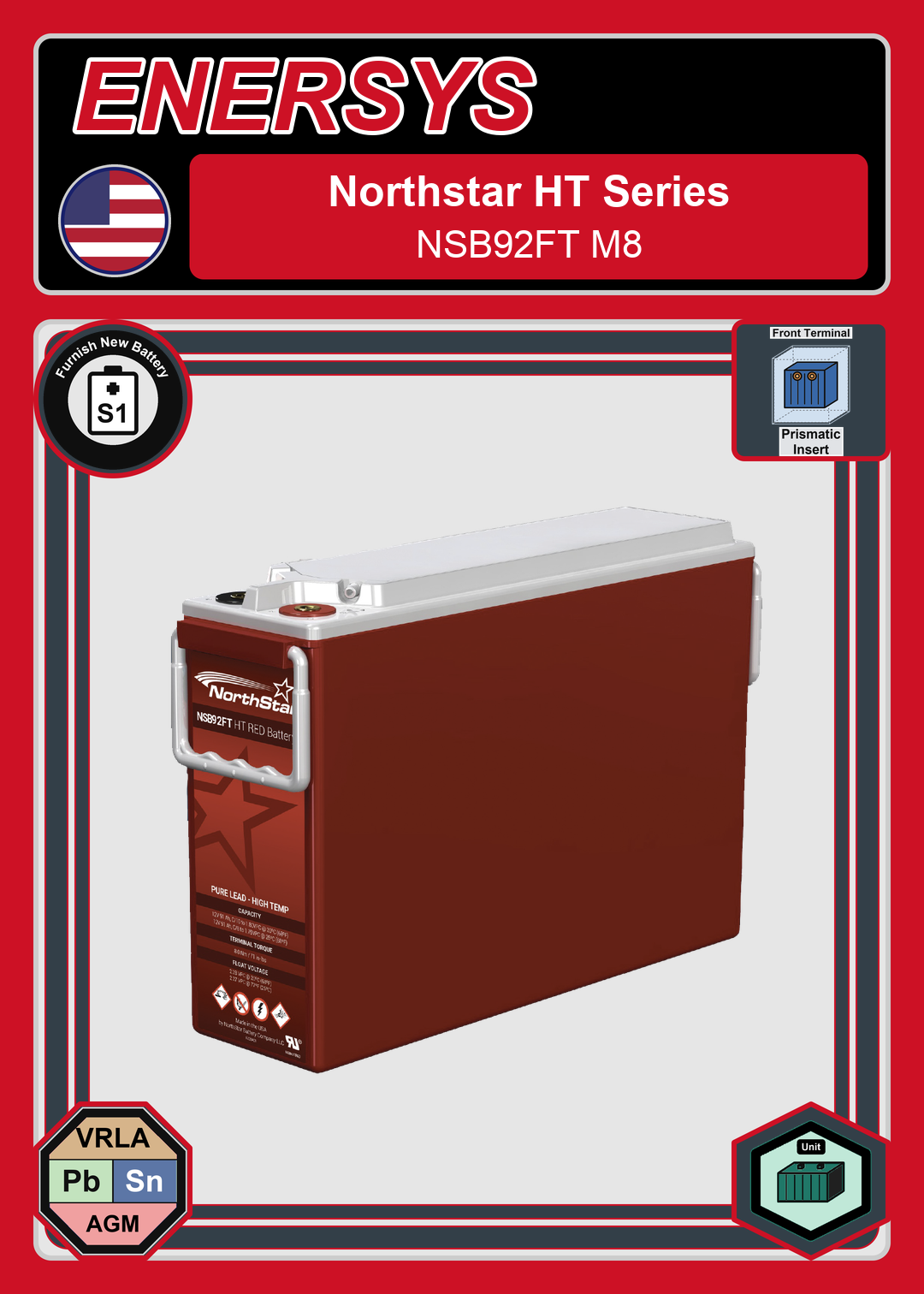 Furnish New Battery Northstar HT Red Series NSB92FT M8