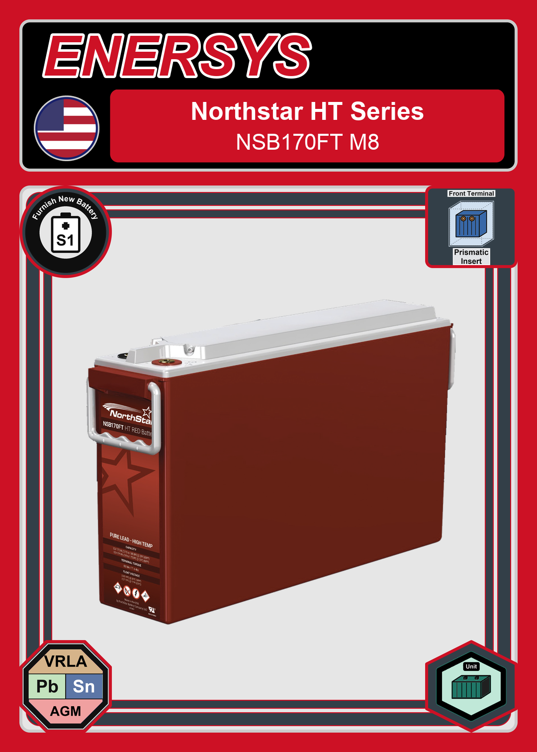 Furnish New Battery Northstar HT Red Series NSB170FT M8