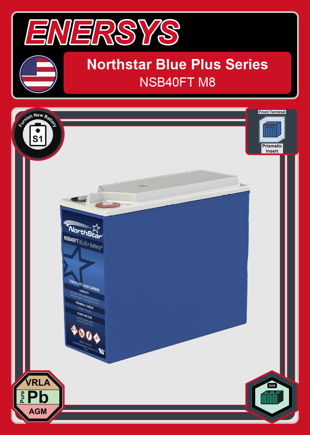 Furnish New Battery Northstar Blue Plus Series NSB40FT M8