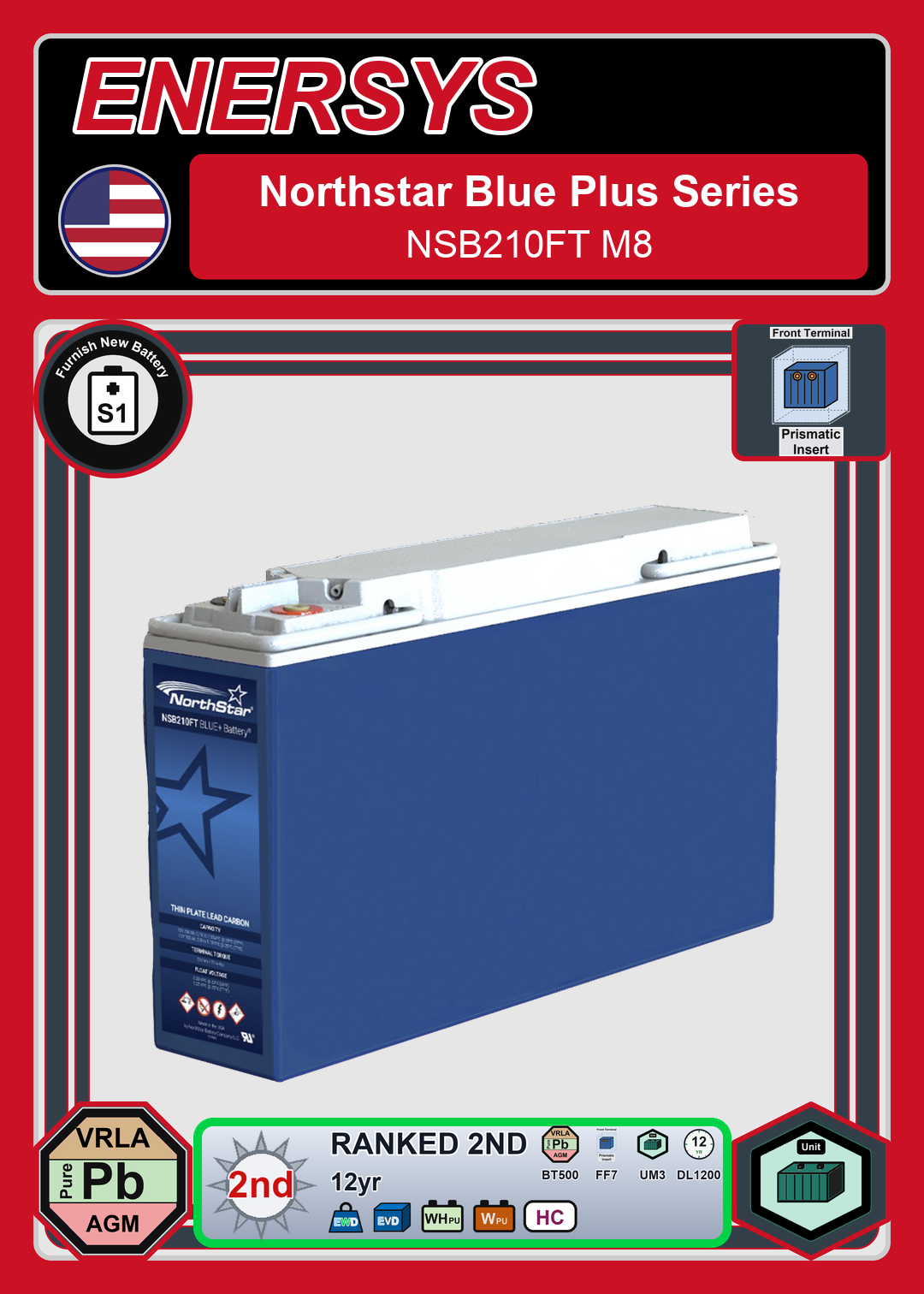 Furnish New Battery Northstar Blue Plus Series NSB210FT M8
