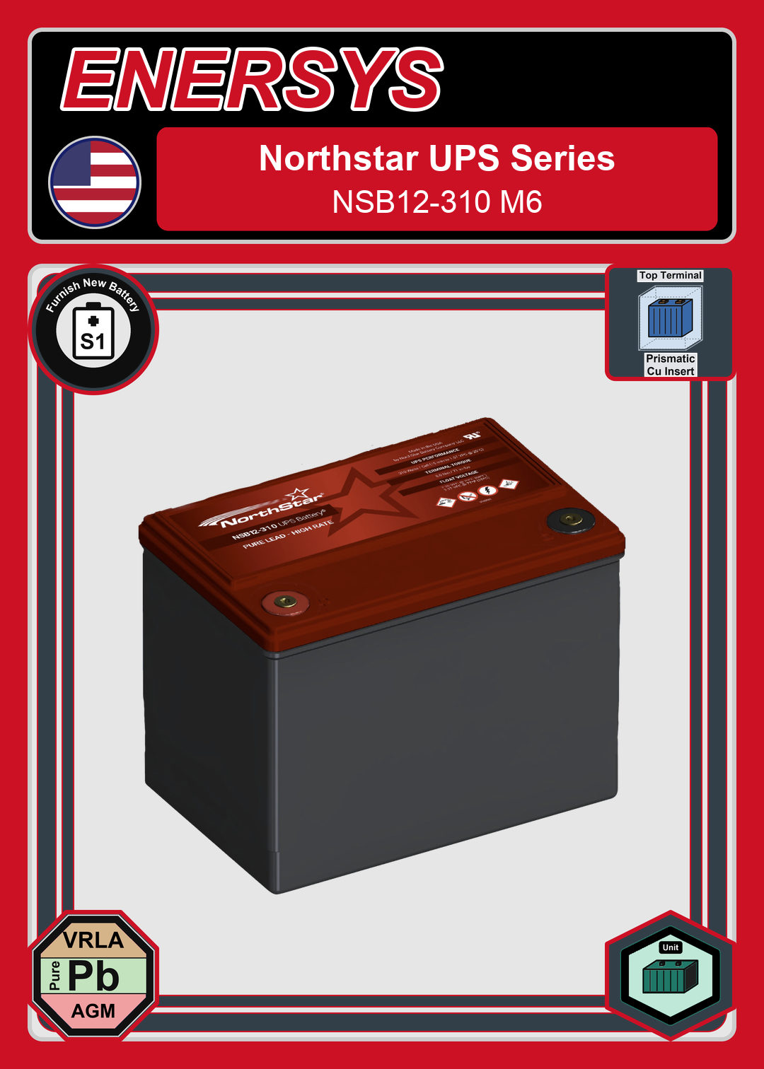 Furnish New Battery Northstar UPS Series NSB12 310 M6