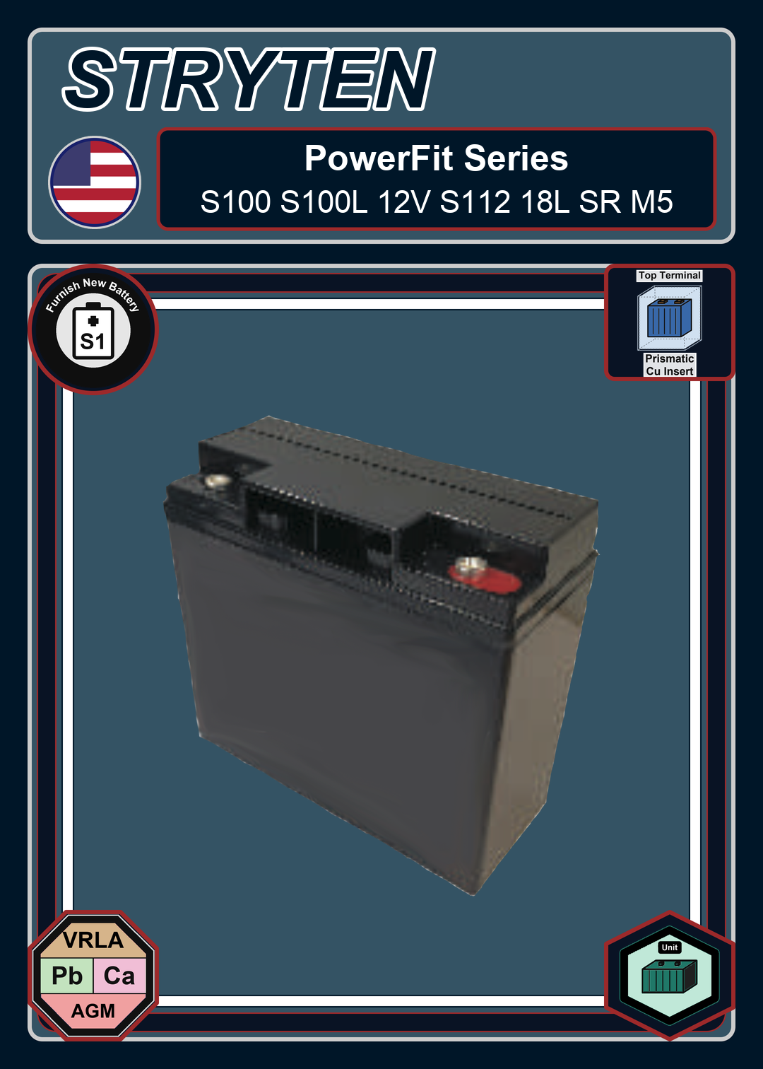 Furnish New Battery Exide Battery PowerFit S100 S100L 12V S112 18L SR M5