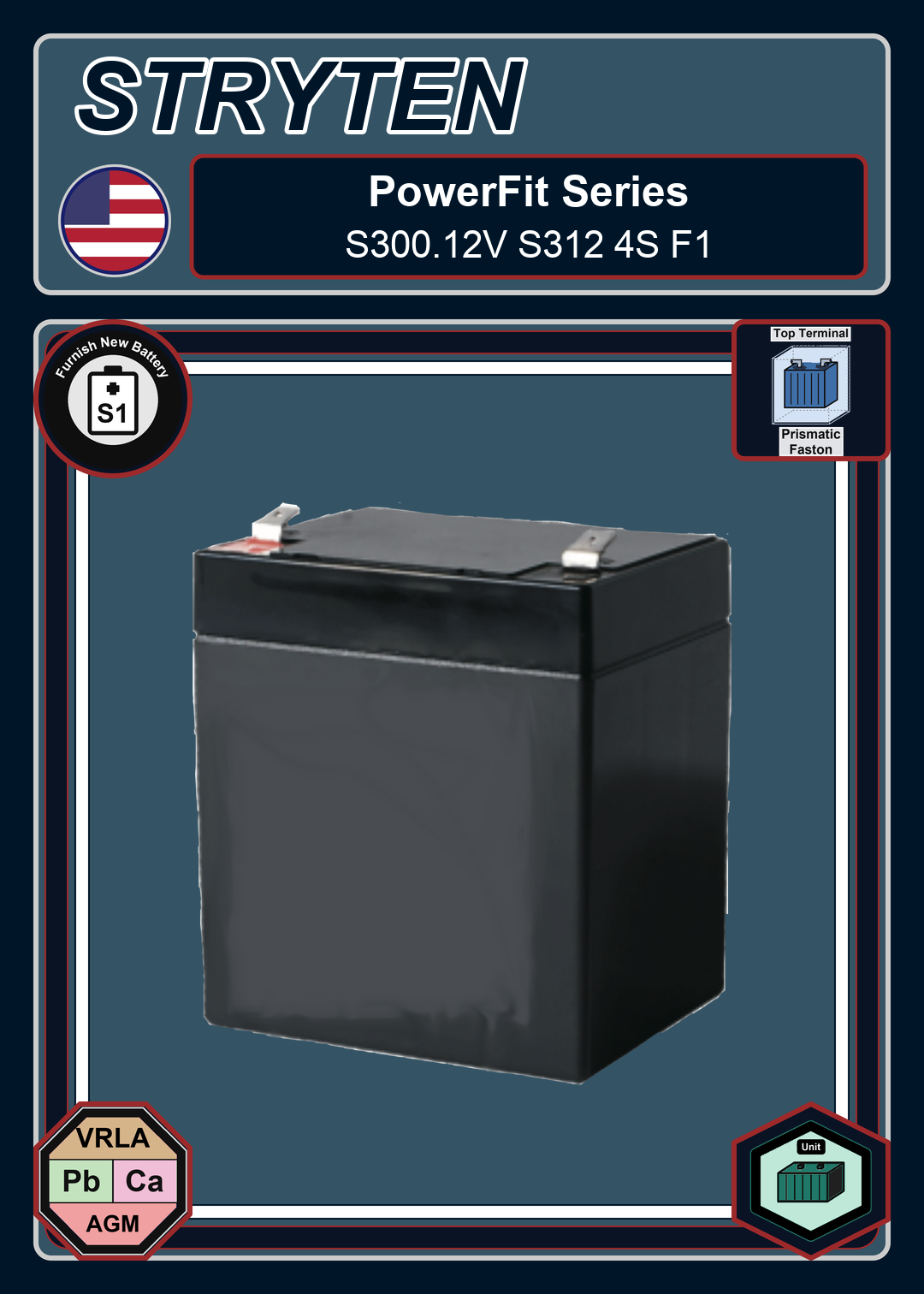 Furnish New Battery Exide Battery PowerFit S300 12V S312 4S F1