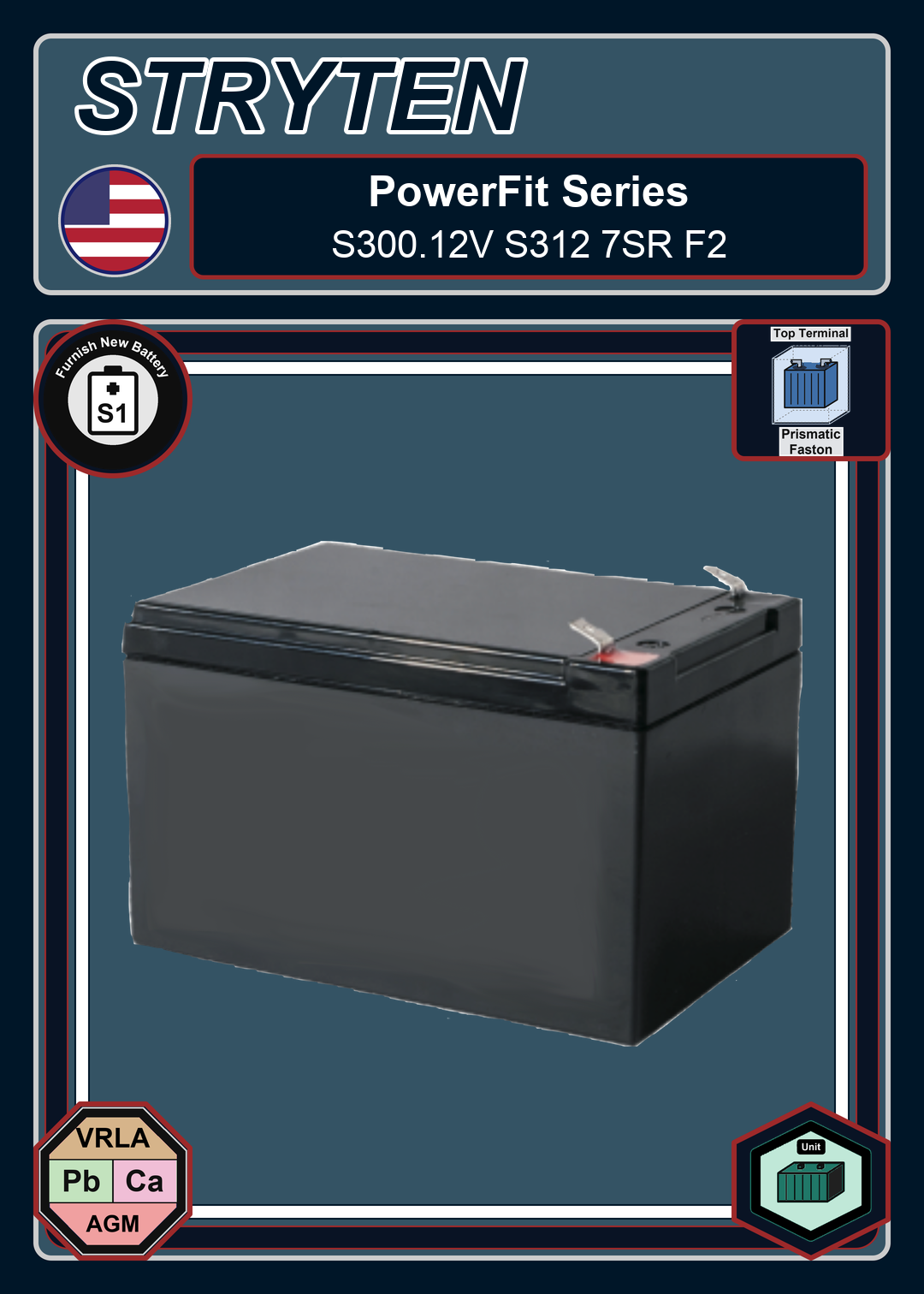 Furnish New Battery Exide Battery PowerFit S300 12V S312 7SR F2