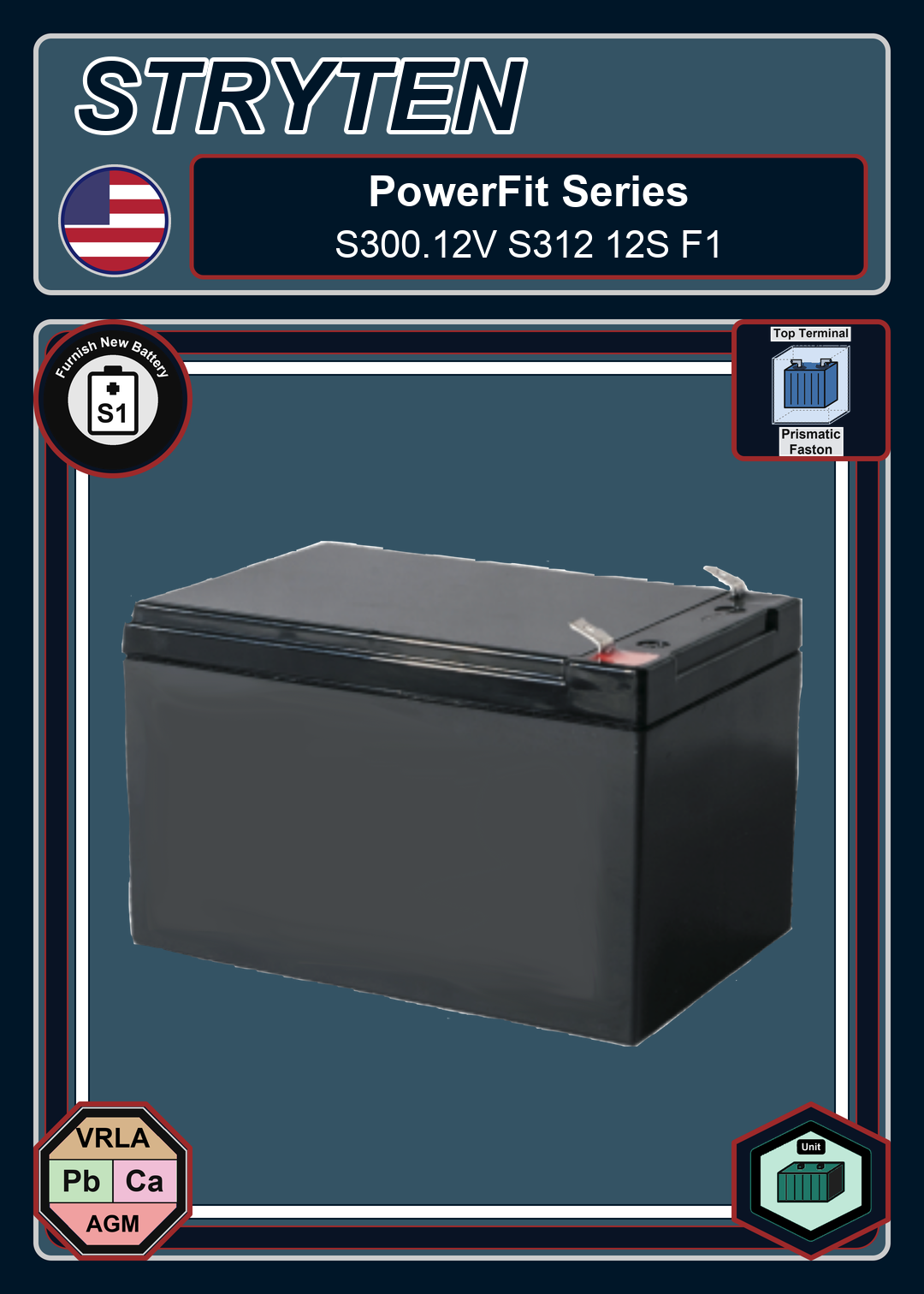 Furnish New Battery Exide Battery PowerFit S300 12V S312 12S F1
