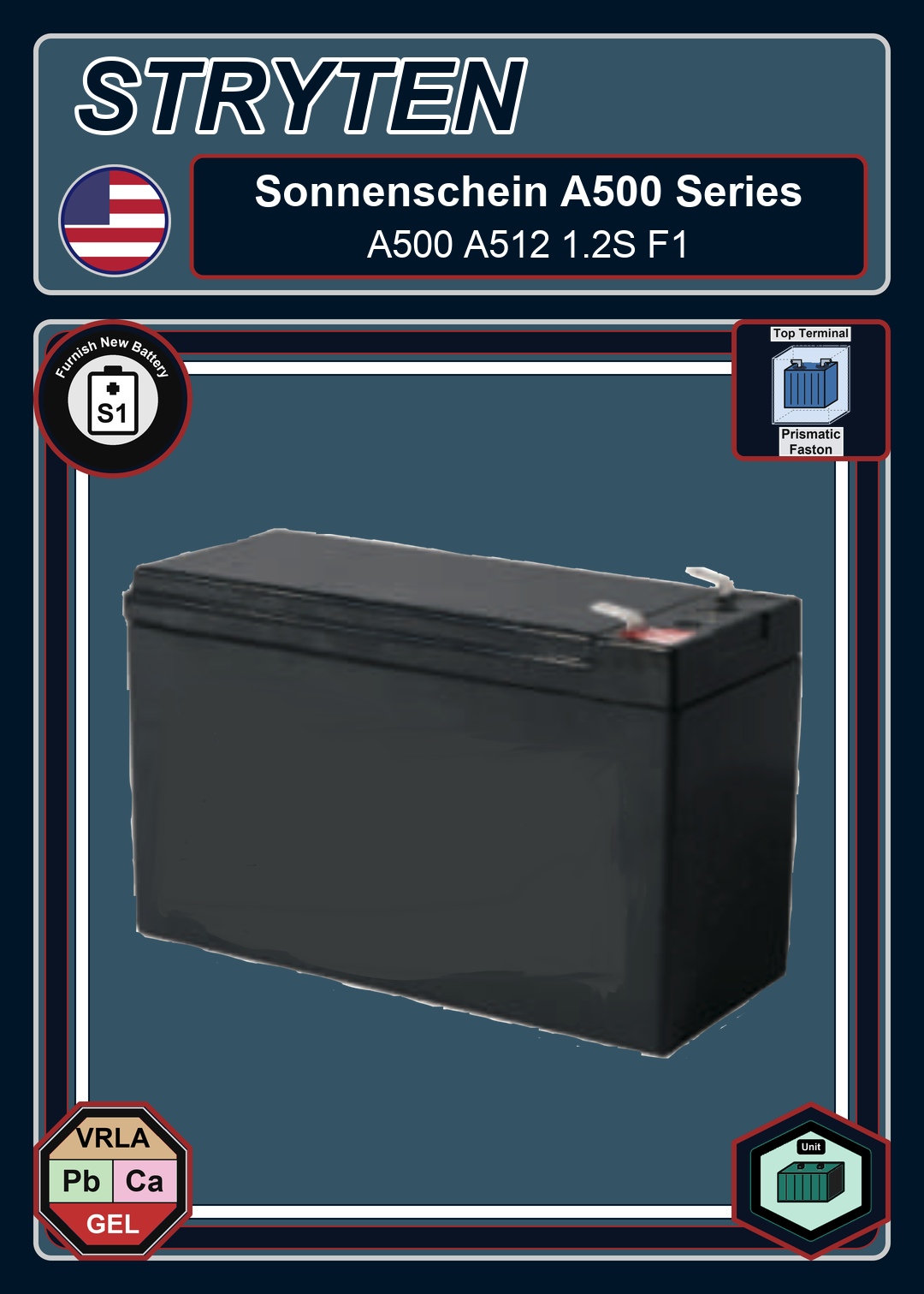 Furnish New Battery Exide Battery Sonnenschein A500 A512 1 2S F1