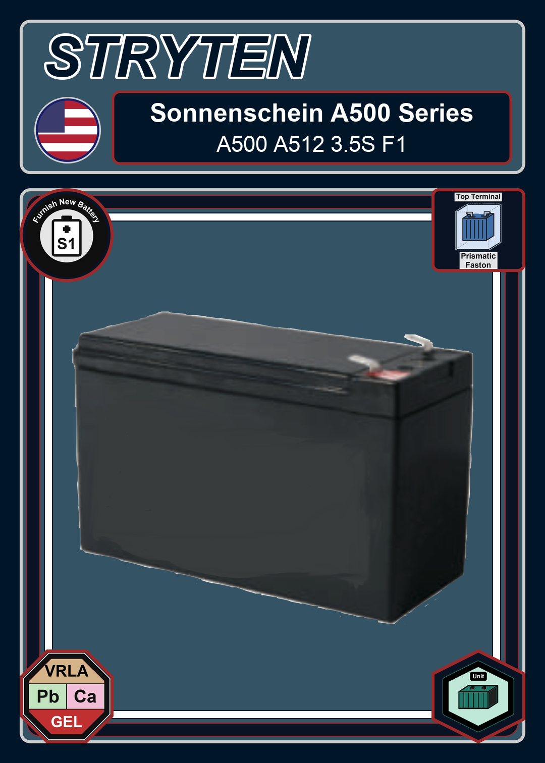 Furnish New Battery Exide Battery Sonnenschein A500 A512 3 5S F1