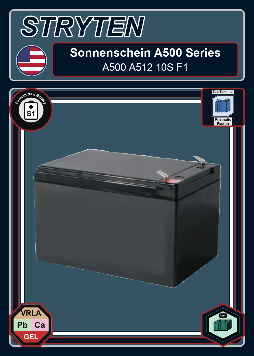 Furnish New Battery Exide Battery Sonnenschein A500 A512 10S F1