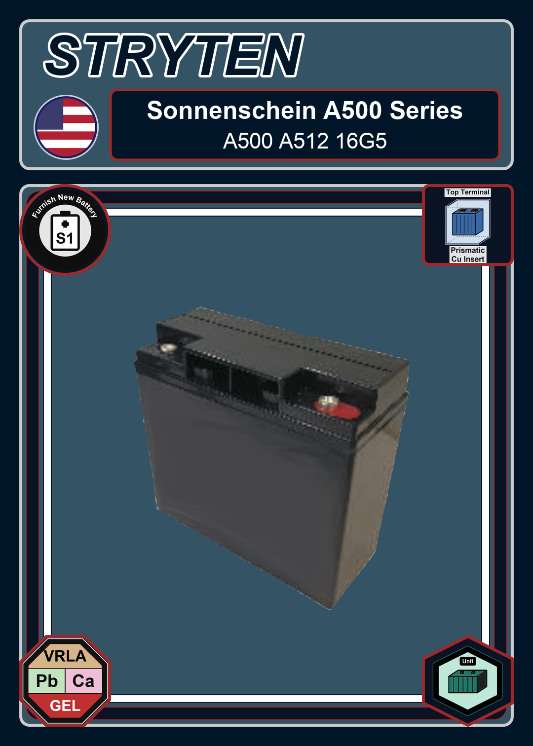 Furnish New Battery Exide Battery Sonnenschein A500 A512 16G5