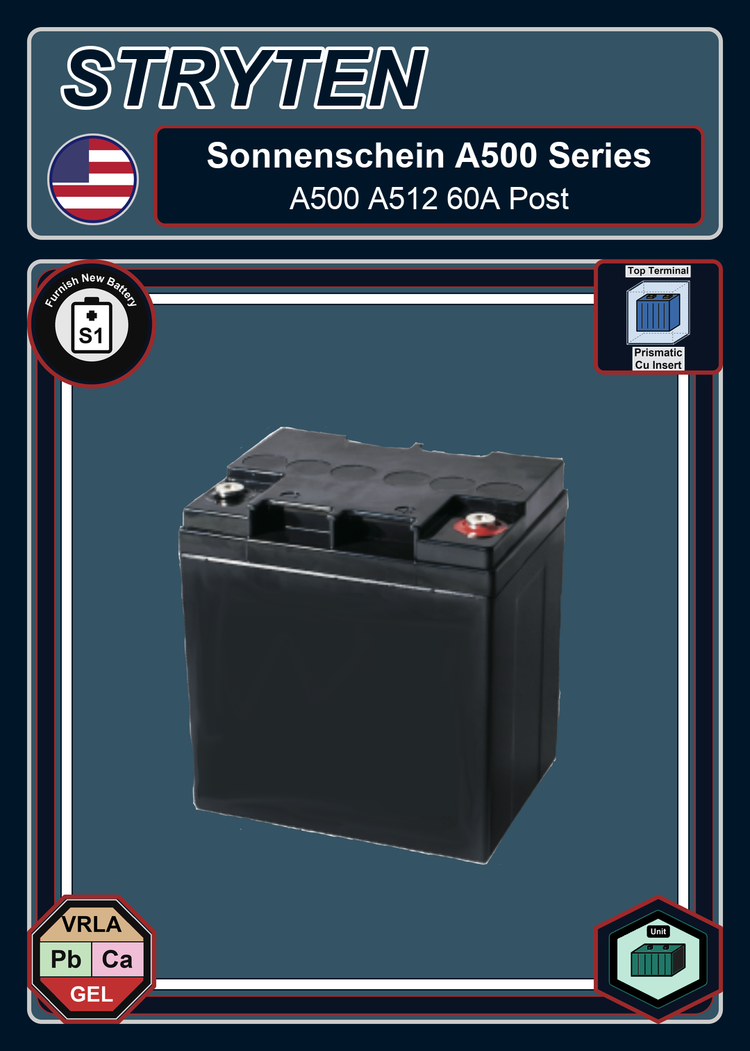 Furnish New Battery Exide Battery Sonnenschein A500 A512 60A Post