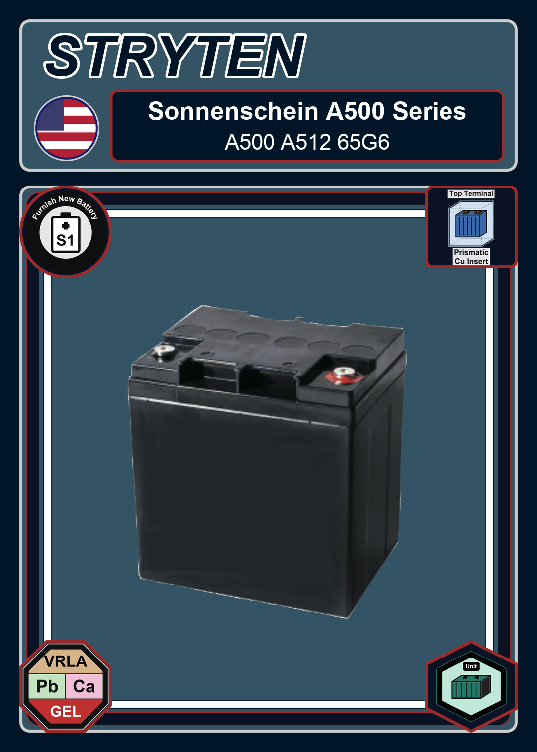 Furnish New Battery Exide Battery Sonnenschein A500 A512 65G6