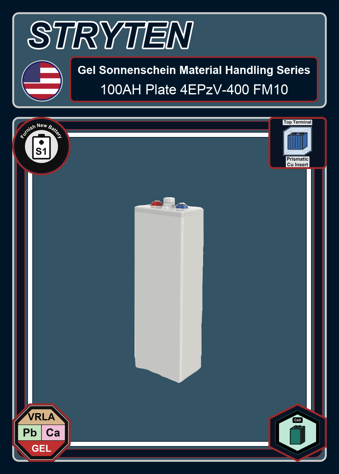 Furnish New Battery Exide Battery Gel Sonnenschein Material Handling 100AH Plate 4EPzV 400 FM10