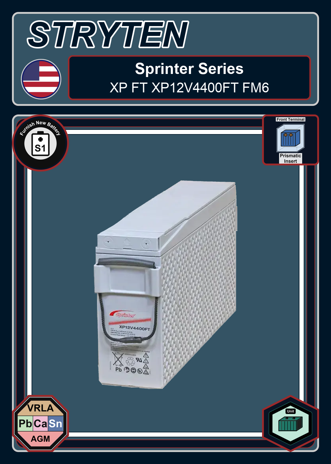 Furnish New Battery Exide Battery Sprinter XP FT XP12V4400FT FM6