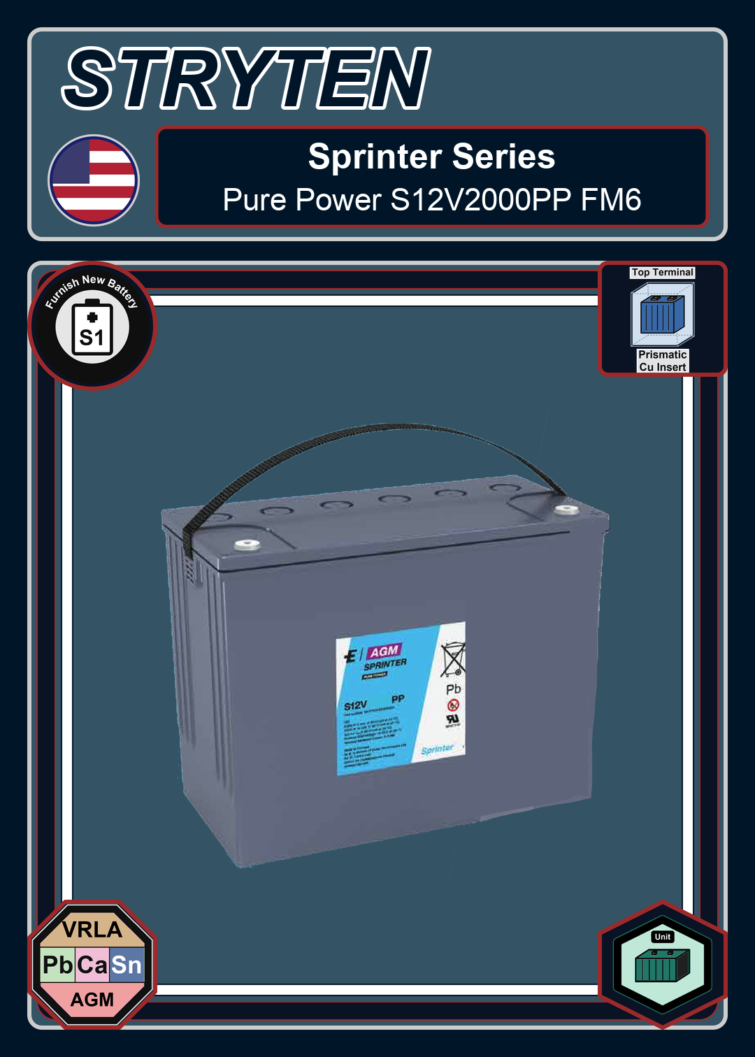 Furnish New Battery Exide Battery Sprinter Pure Power S12V2000PP FM6