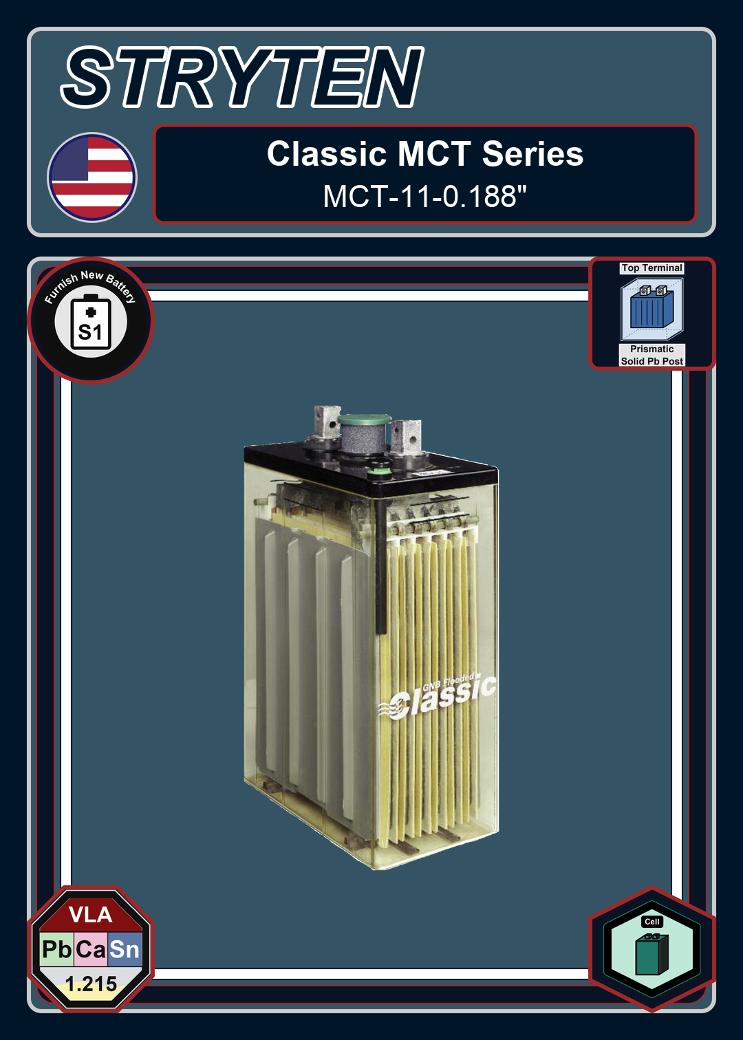 Furnish New Battery Exide GNB Classic Series MCT 11 0 188