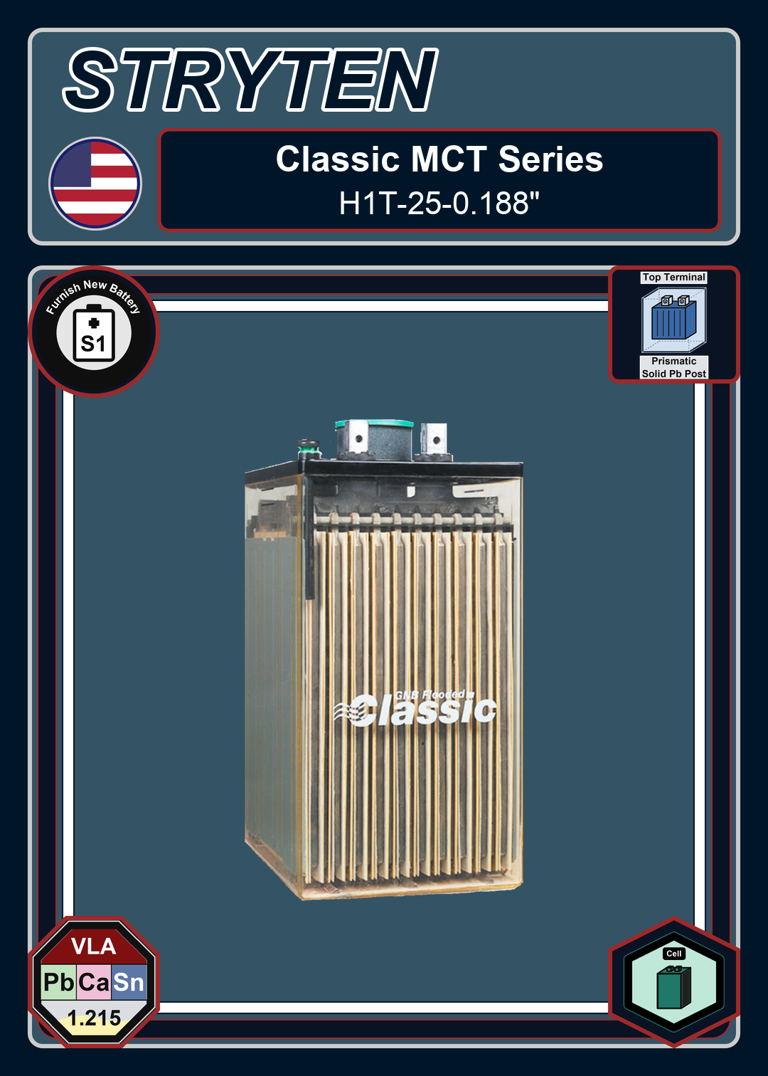 Furnish New Battery Exide GNB Classic Series H1T 25 0 188