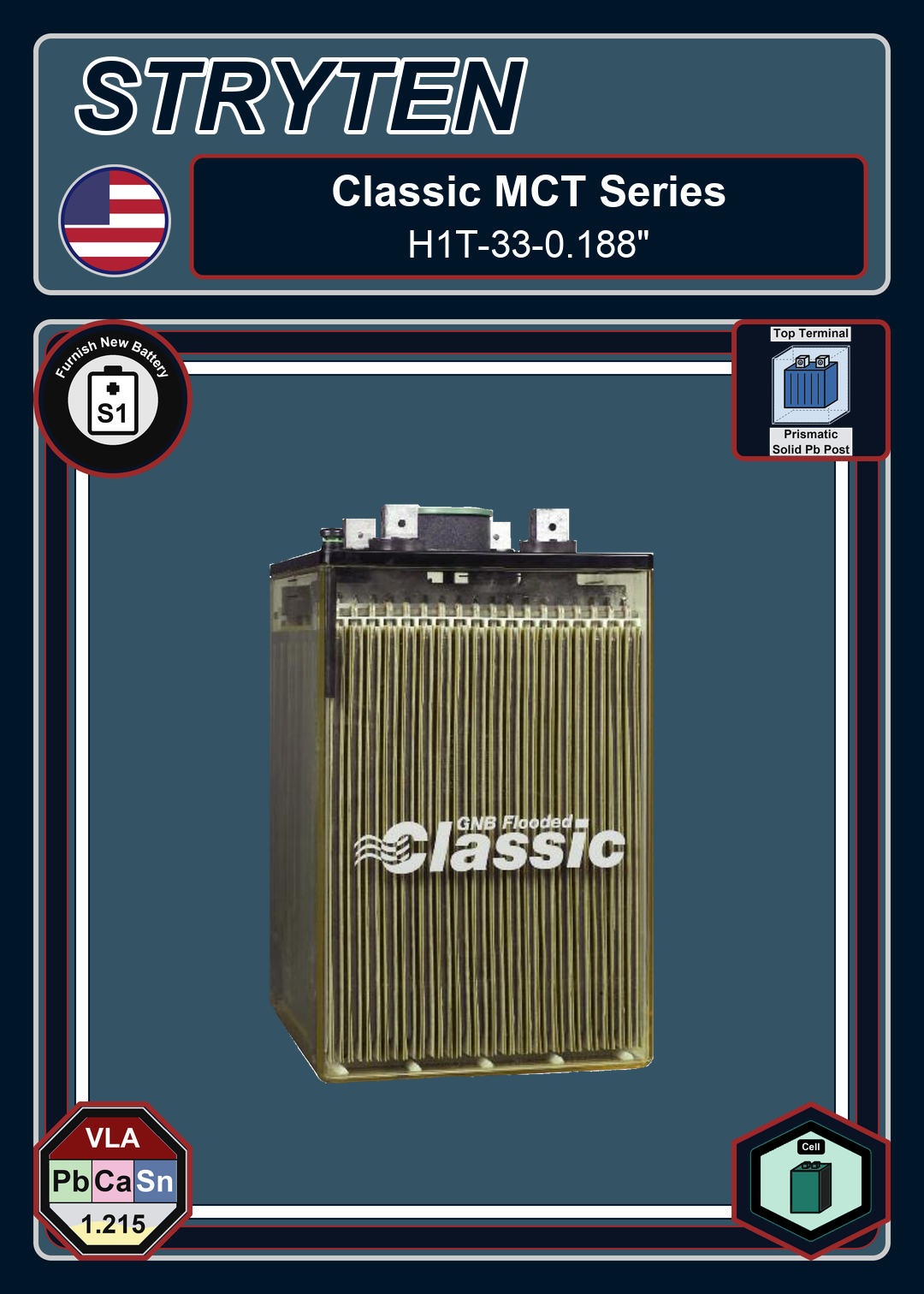 Furnish New Battery Exide GNB Classic Series H1T 33 0 188