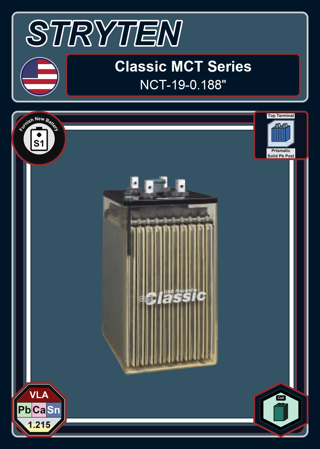 Furnish New Battery Exide GNB Classic Series NCT 19 0 188