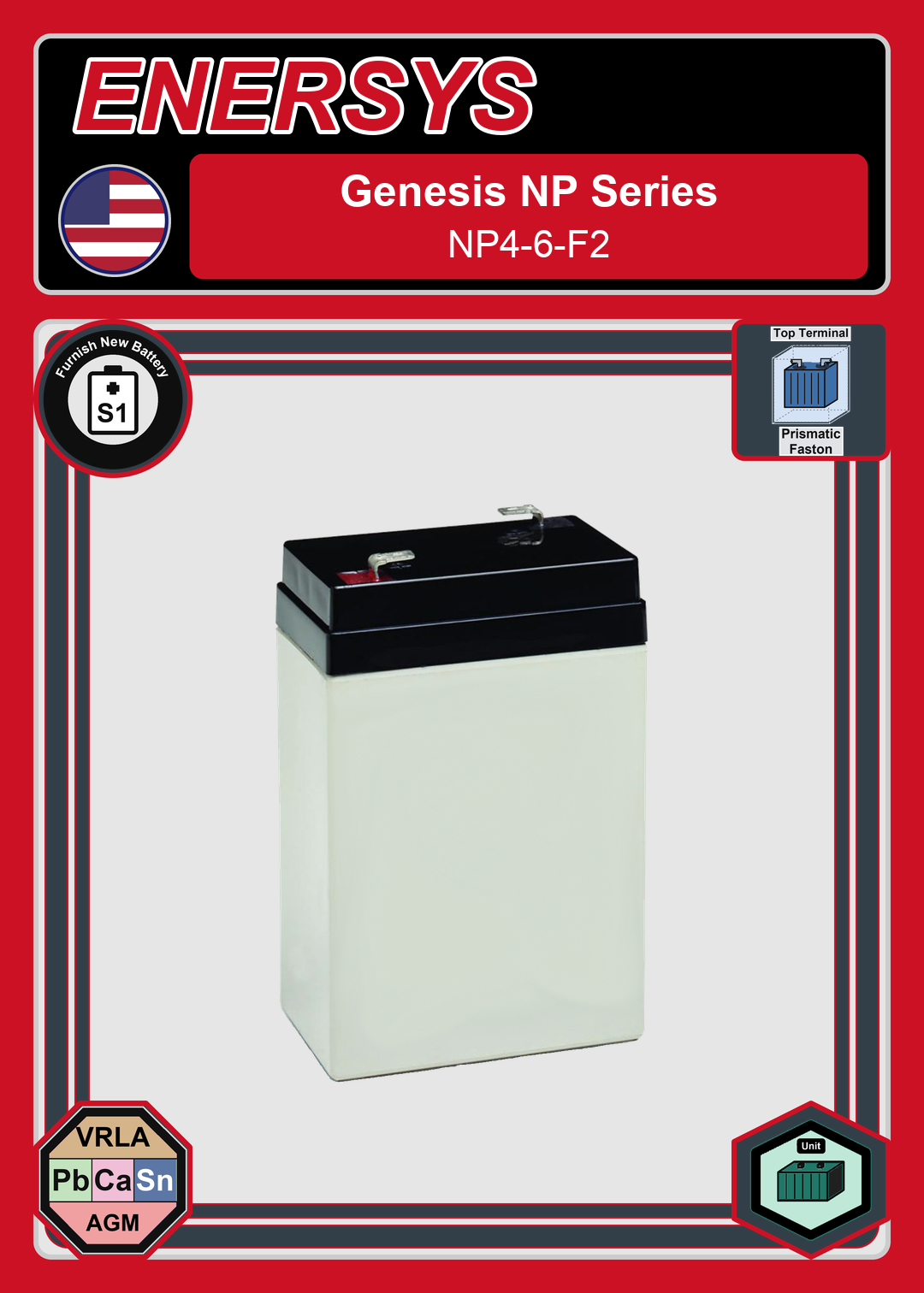 Furnish New Battery Enersys Genesis NP Series NP4 6 F2
