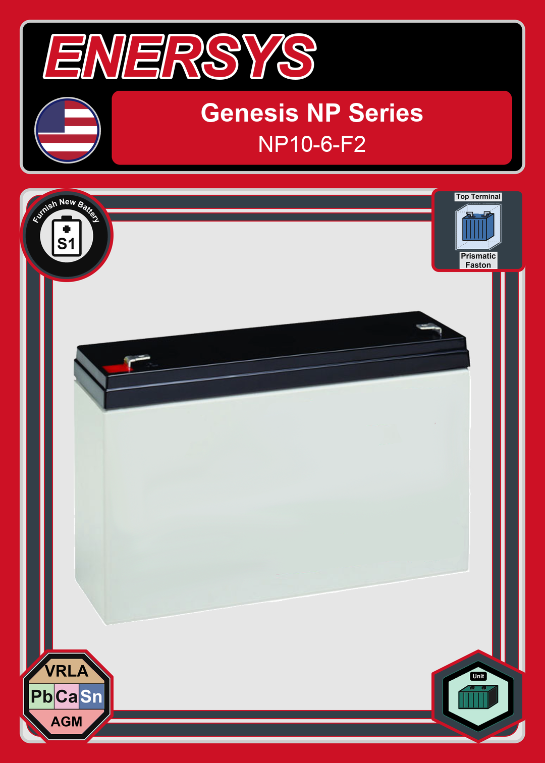 Furnish New Battery Enersys Genesis NP Series NP10 6 F2