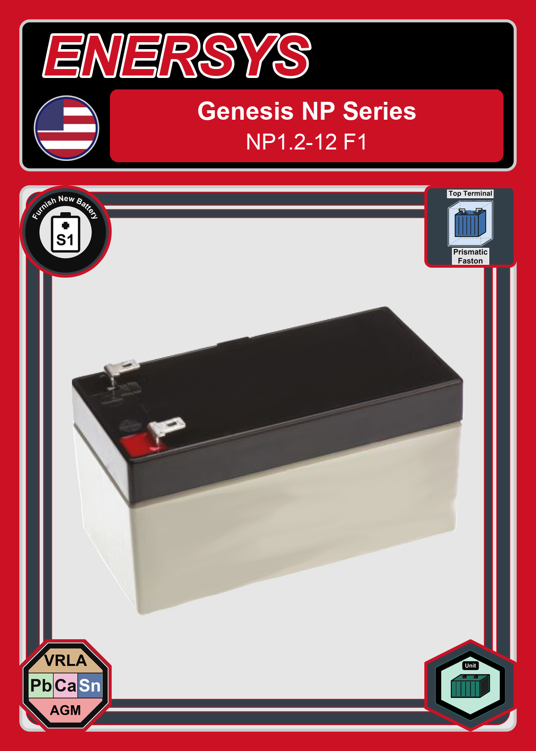 Furnish New Battery Enersys Genesis NP Series NP1 2 12 F1