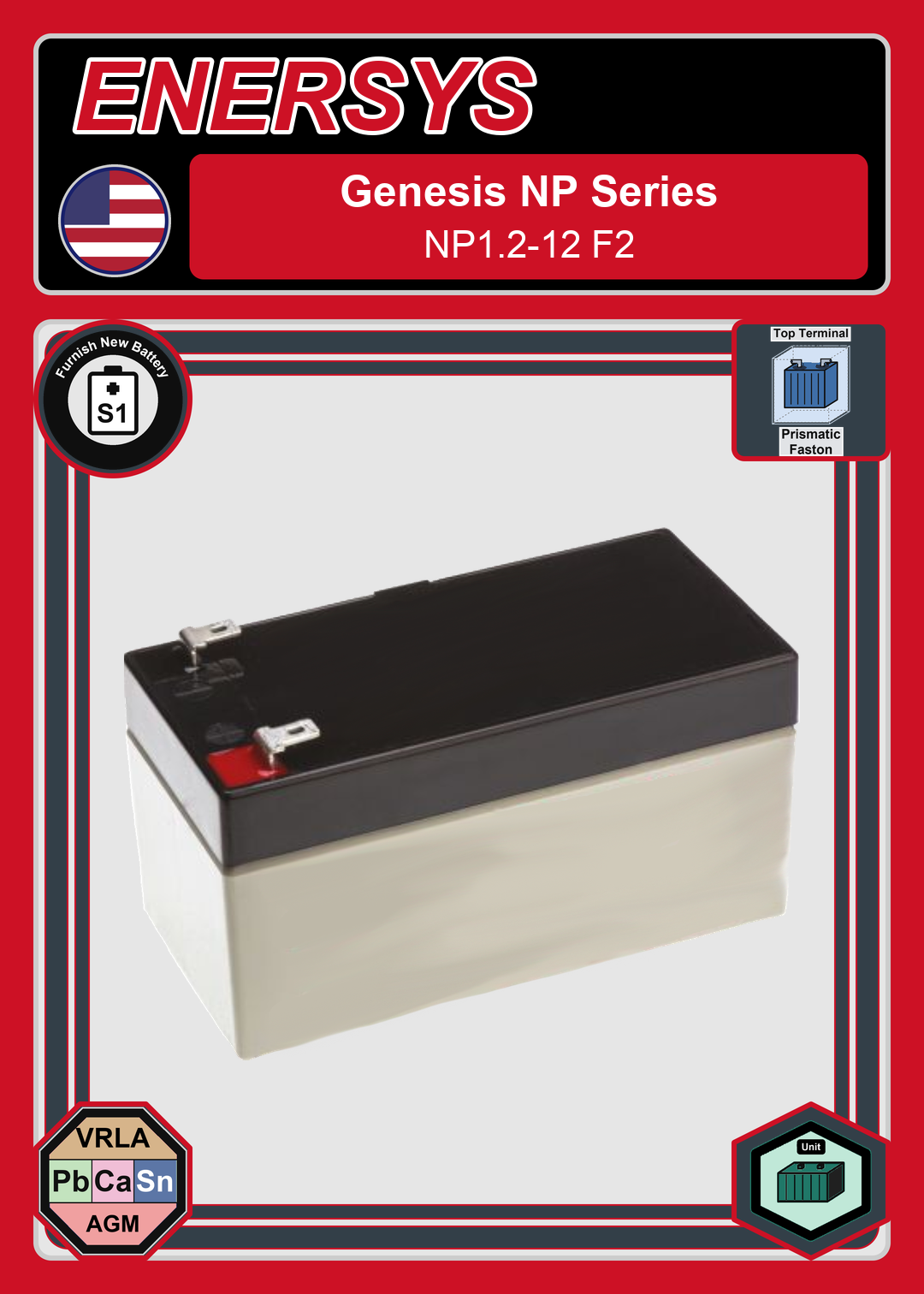 Furnish New Battery Enersys Genesis NP Series NP1 2 12 F2