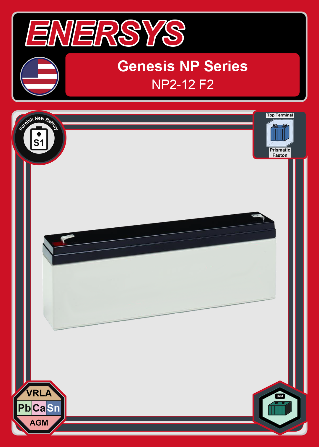 Furnish New Battery Enersys Genesis NP Series NP2 12 F2