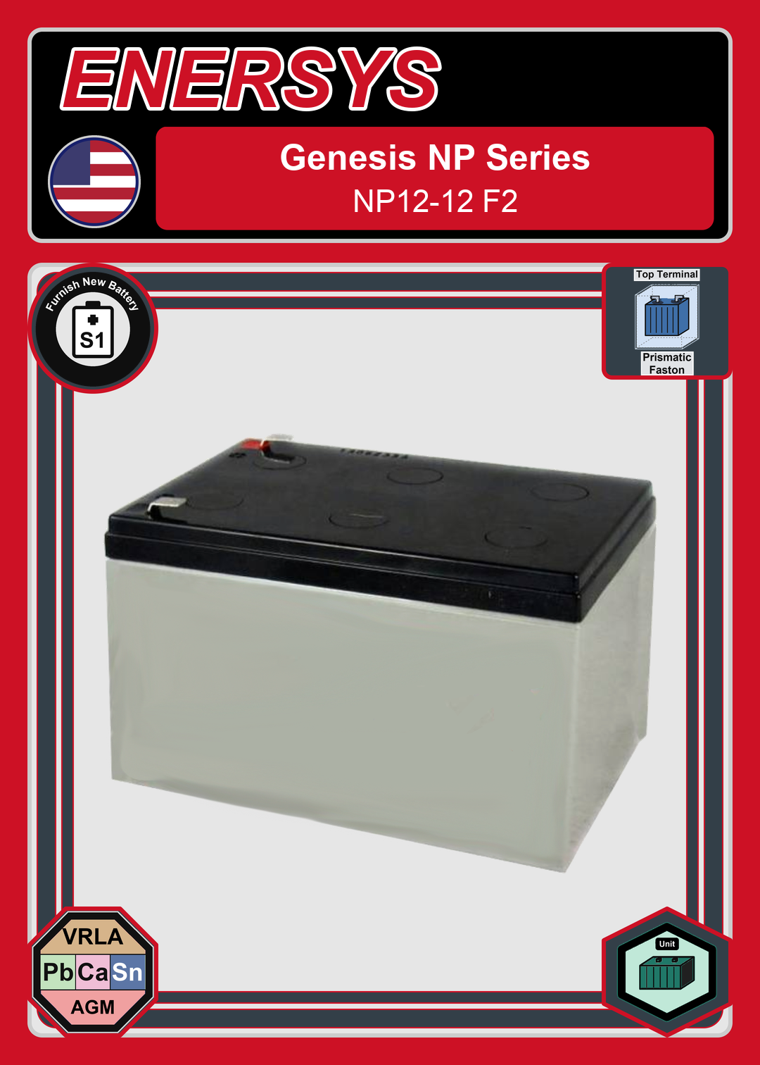 Furnish New Battery Enersys Genesis NP Series NP12 12 F2