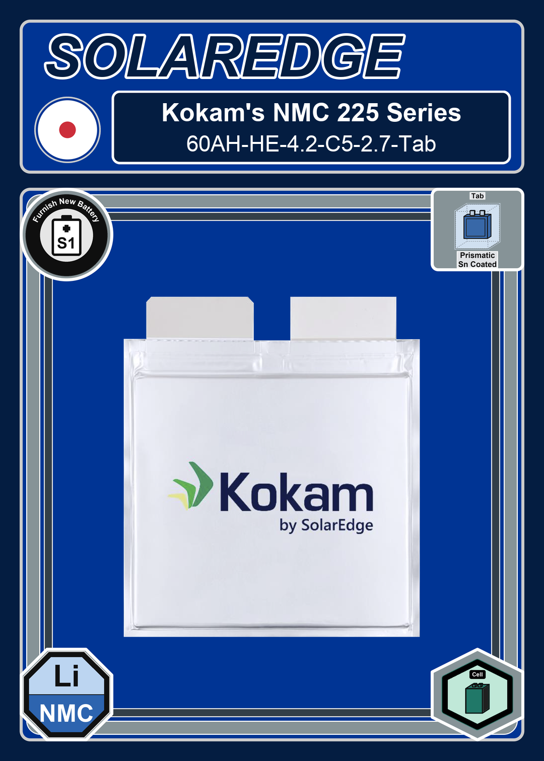 Furnish New Battery Kokam NMC 225 Series 60AH HE 4 2 C5 2 7 Tab
