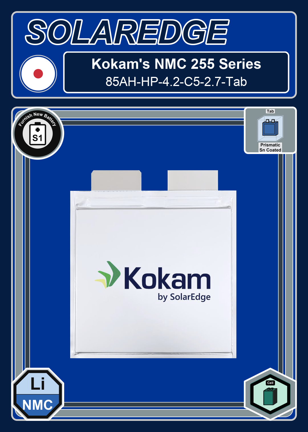 Furnish New Battery Kokam NMC 255 Series 85AH HP 4 2 C5 2 7 Tab