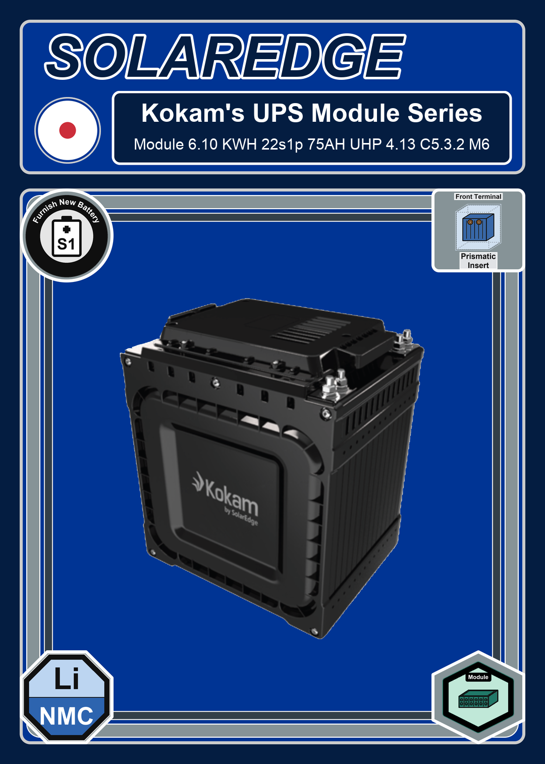 Furnish New Battery Kokam Module 6 10 KWH 22s1p 75AH UHP 4 13 C5 3 2 M6