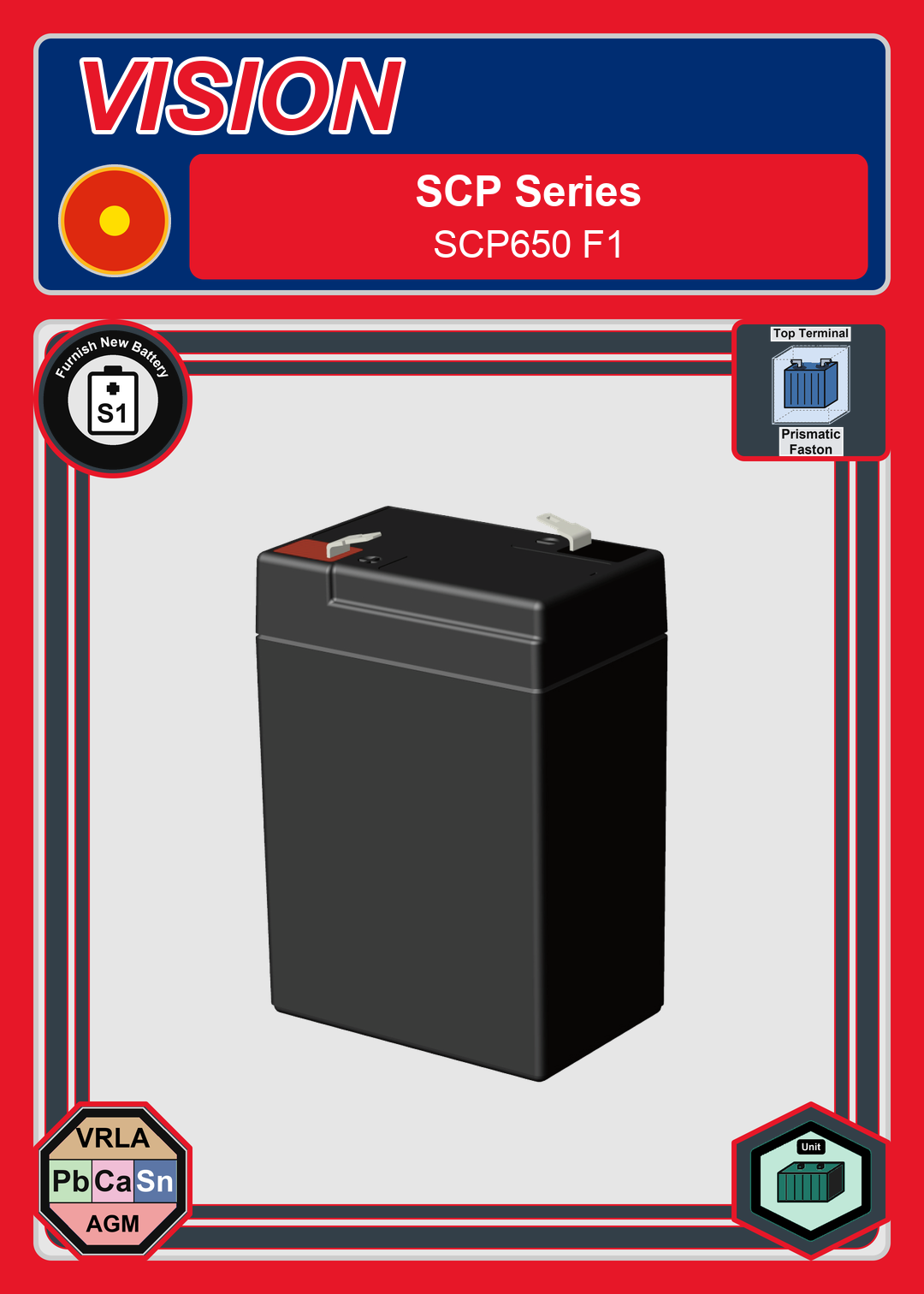 Furnish New Battery Vision SCP Series SCP650 F1