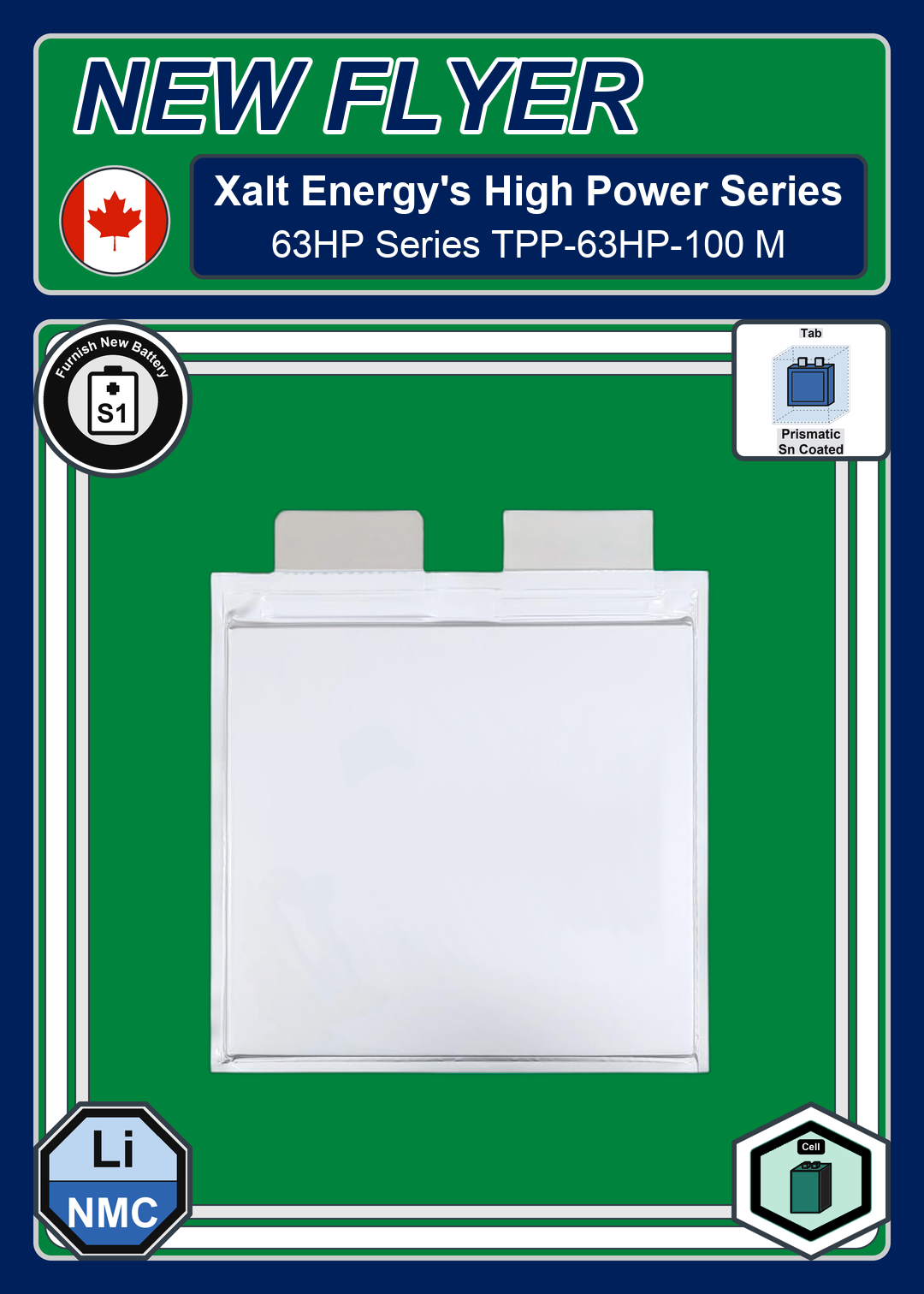 Furnish New Battery Xalt Energy 63HP Series TPP 63HP 100 M