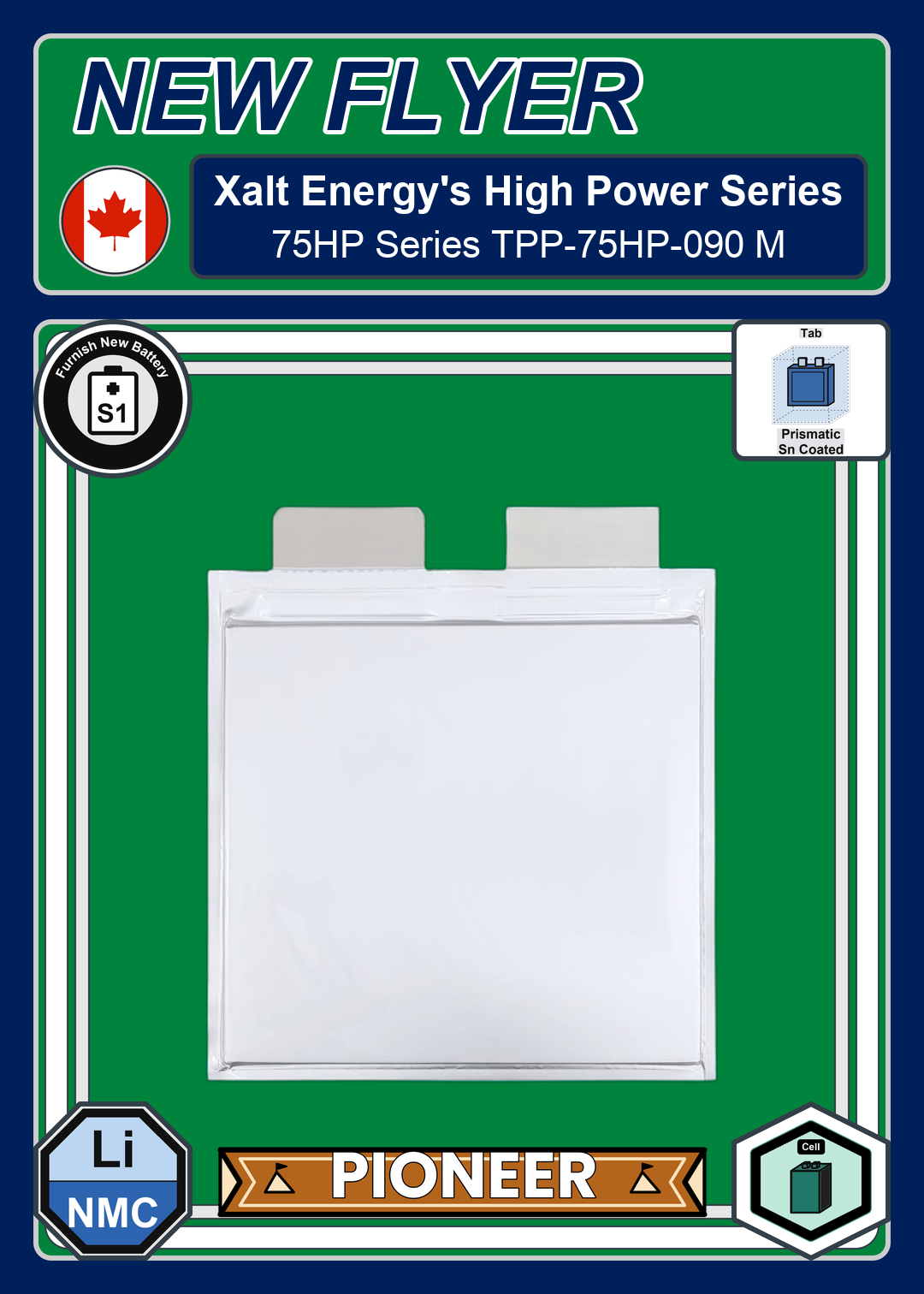 Furnish New Battery Xalt Energy 75HP Series TPP 75HP 090 M