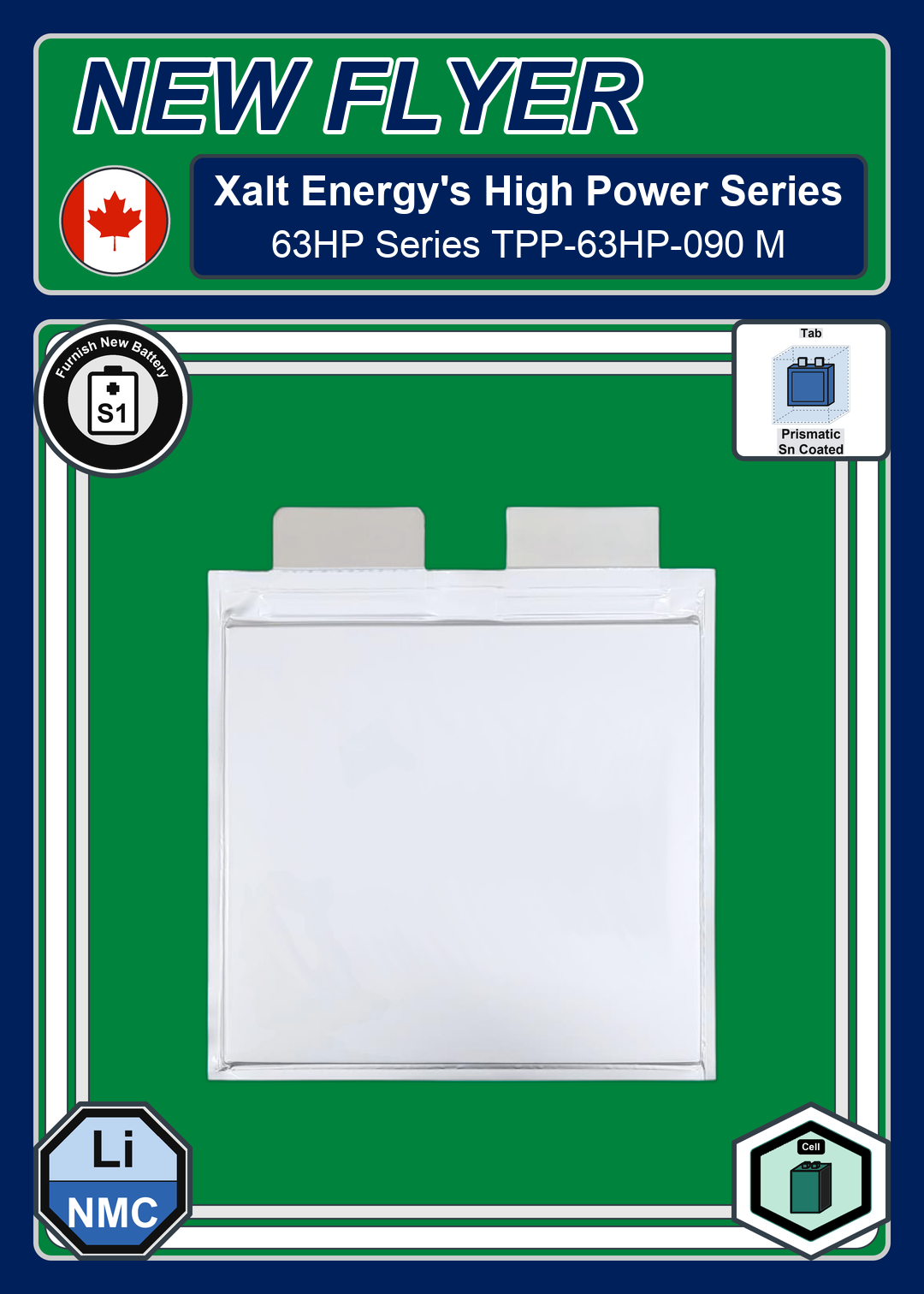 Furnish New Battery Xalt Energy 63HP Series TPP 63HP 090 M