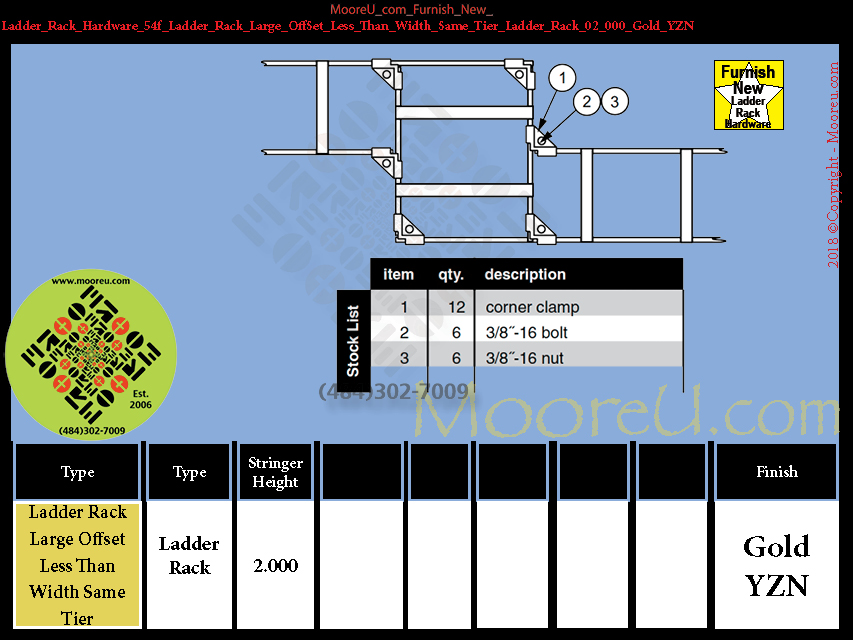 Furnish New Ladder Rack Hardware 54f Ladder Rack Large OffSet Less Than Width Same Tier Ladder Rack 02 000 Gold YZN